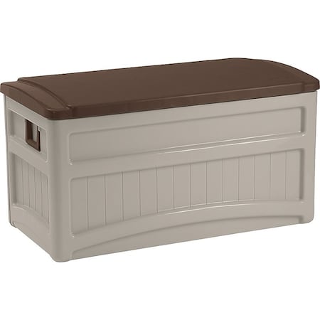 Suncast Deck Box, 46 in W, 22 in D, 23 in H, Resin, Light Taupe DB8000B
