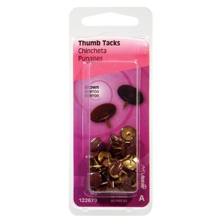 Homecare Products 0.31 x 0.37 in. Brown Tacks, 40PK HO3304628