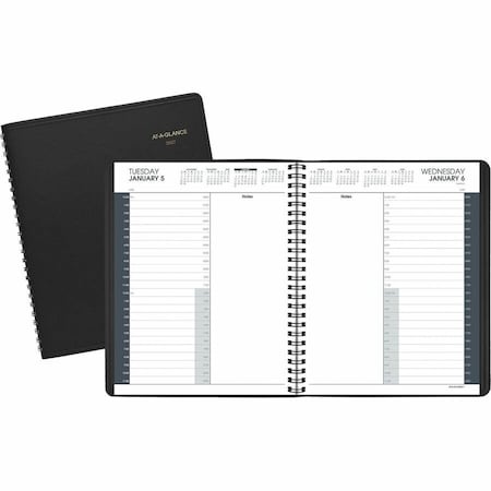 At-A-Glance Daily Appointment Book, 11 x 8.5, Black Cover, 12-Month (Jan to Dec): 2025 70-214-05