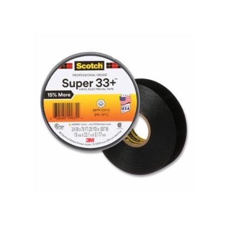 Scotch Super 33+, Vinyl Electrical Tape, 20 ft L x 3/4 in W, Black 500-061304