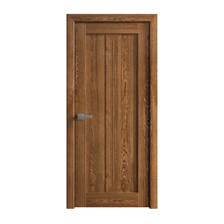 Sartodoors Interior Solid French Door 24 x 84 inches, Ego 5006 Cognac Oak Veneer, Single Regular Panel Frame EGO5006ID-DKO-2484