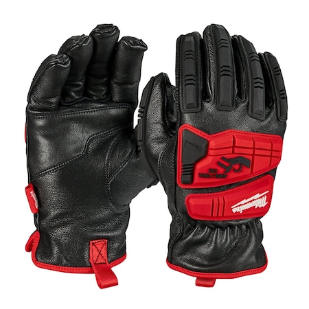 Milwaukee Tool Work Gloves, Shirred Slip-On Cuff, Keystone Thumb, Black/Red, XL (10) 48-22-8783