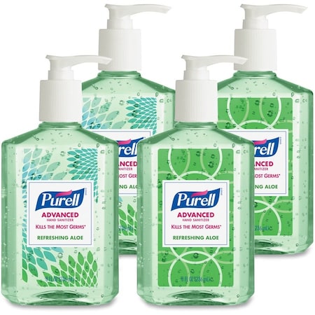 Purell Advanced Hand Sanitizer Soothing Gel, 8 oz Pump Bottle, Fresh Scent, 4PK 9674-06-ECDECO