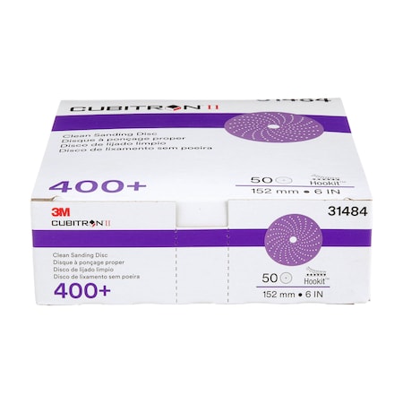 3M Cubitron Clean Sanding Abrasive Disc, Ceramic, 400 Grit, Coated Type, 737U 7100141502