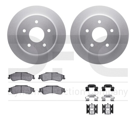 Dynamic Friction Co DFC GEOSPEC Coated Rotor- Heavy Duty Brake Pad includes Hardware 4412-48010