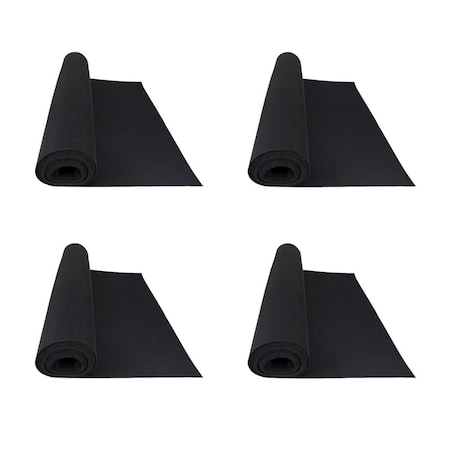 Mytee Products 20ft x 27in Black Neoprene Floor Runner w/ Non Skid Bottom, 4PK NFR-BLKx4