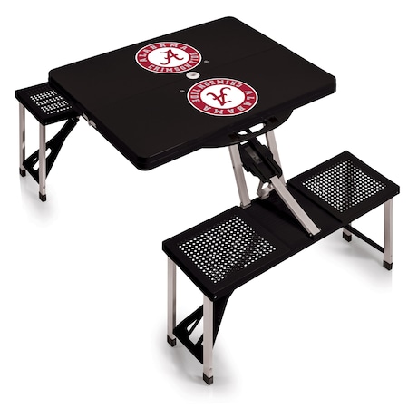 Picnic Time Family Of Brands Alabama Crimson Tide - Picnic Table Portable Folding Table, Black 811-00-175-004-0