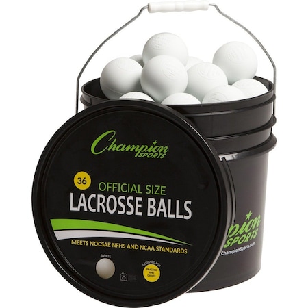 Champion Sports Official Lacrosse Ball, Bucket White, PK36 LBWN36