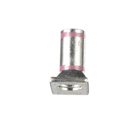 Panduit One-Hole Compression Lug, 1 to 2 in Stud, Standard Barrel, Copper, Pink LCA1/0-12F-X