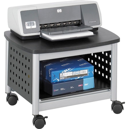 Safco Underdesk Printer Stand, Black/Silver 1855BL