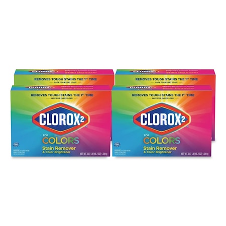 Clorox for Colors Stain Remover and Color Brightener Powder, Original, 49.2 oz Box, PK4 03098