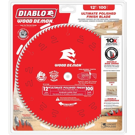 Diablo 12'' 100-Tooth Ultimate Polish Finish Circular Saw Blade D12100X