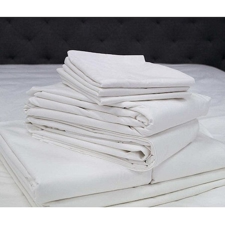 R & R Textile Fitted Sheet, 80 in L, White, 12 PK INT-108485