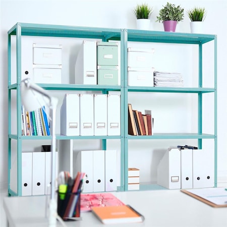 Ar Shelving 35.4 x 12 x 68 in. Blue Emerald 5-Tier Freestanding Decorative Shelving Unit K1PP030BC6027SPTCC