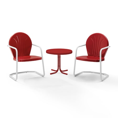 Crosley Griffith 3Pc Retro Outdoor Chair Set KO10004RE-RE