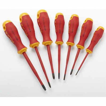 Fluke 7pc. Insulated Slotted/Phillips/Square Screwdriver Set IKSC7