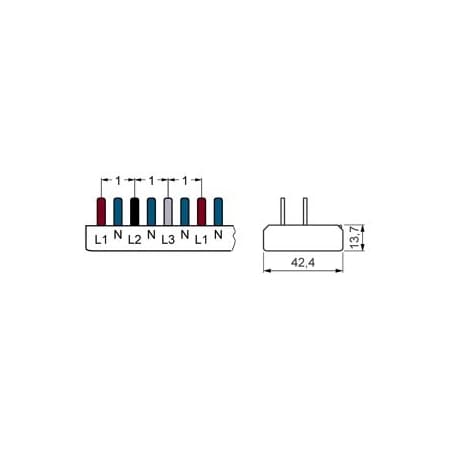 Siemens Compact pin busbar, 10mm2 connection 3p/N 9x compact device 1 MW touch 5ST3673-7
