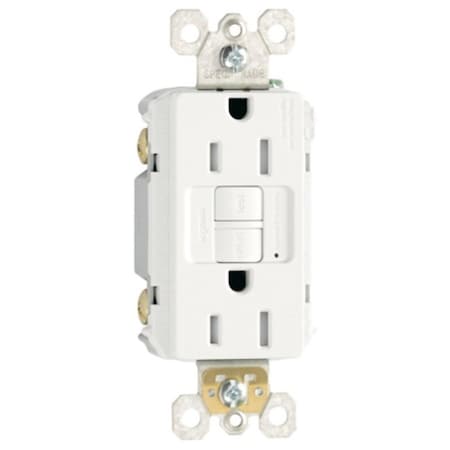 Legrand Pass & Seymour radiant Series GFCI Duplex Receptacle, Nylon, White, 2-Pole, 15 A 1597TRWCCD12