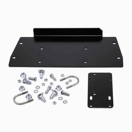 Warn Winch Mount For 4500 to 5500 Pound Winches, Fixed Mount, Powder Coated, Black 102852
