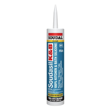 Soudal Usa Soudasil K&B Food Safe Kitchen & Bath Silicone Sealant 10.1 oz. Clear, 432PK 146898