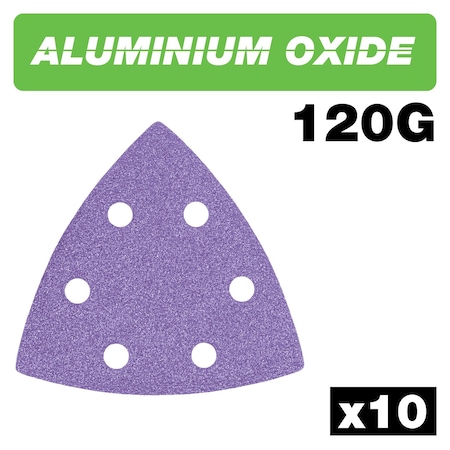 Trend Aluminum Oxide 93mm Delta Sanding Sheets, 120 Grit, Pack of 10, AB/OSC/120A, 10PK U*AB/OSC/120A