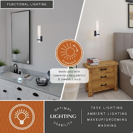 Vaxcel Vilo 1 Light Bronze Bathroom Wall Fixture W0125