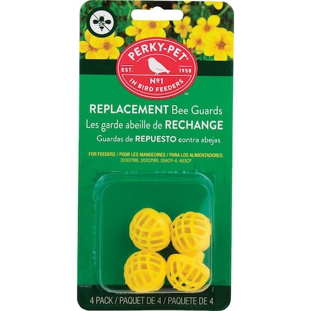 Perky-Pet Yellow Plastic Hummingbird Feeder Replacement Bee Guard, 4PK 205Y