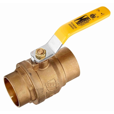 Revalved 2" Brass Ball Valve 600 WOG Sweat C x C Full Port, Lead-Free REV200SWT
