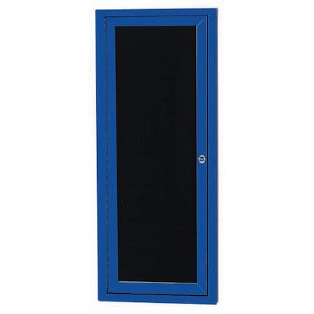 Aarco Enclosed Letter Board Directory w/ Powder Coated Blue Aluminum Frame, 36''Hx12''W, 1 Door ADC3612B