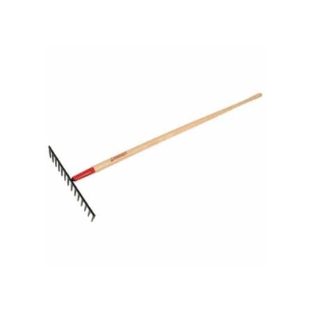 Razor-Back Level Rake for Gravel, 16 in W, Forged Steel, 14 Tine, 66 in American Hardwood Handle 760-63121