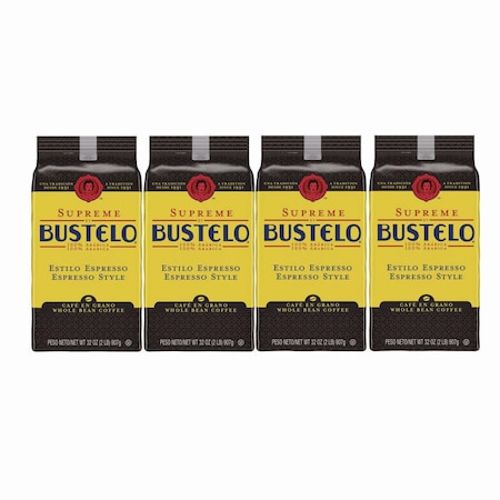 Folgers Cafe Bustelo Whole Bean Coffee, Espresso, 32 oz Bag, 4PK FOL21892