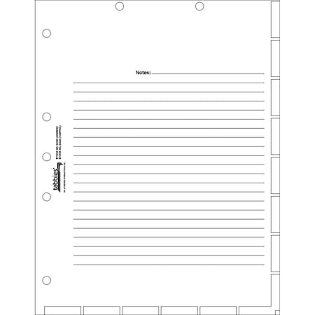 Tabbies MEDICAL CHART INDEX DIVIDER SHEETS, WHITE, 11"H x 8-1/2"W, 400 DIVIDERS 54520