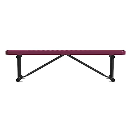 Leisure Craft Bench w/o Back, Surface Mount, 6ft., Brgndy B6XPSM-BURGUNDY