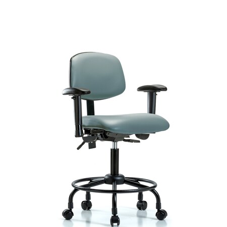 Blue Ridge Ergonomics Vinyl Chair, Vinyl, Adjustable Arms BR-VDHCH-RT-T0-A1-RC-8822