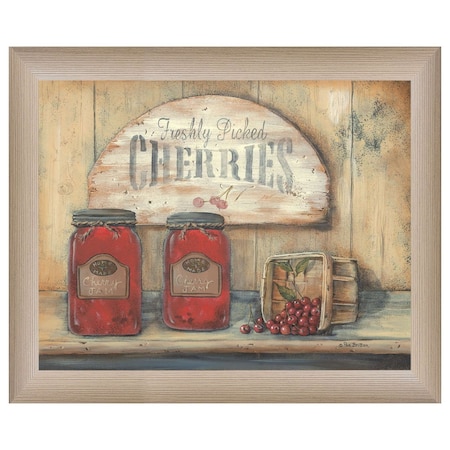 Homeroots CHERRY JAM 1 Brown Framed Print Wall Art 404696