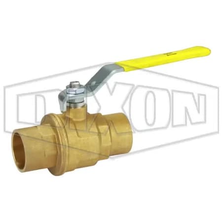 Dixon Ball Valve, 1 in Nominal, Solder End Style, Brass Body, Full Port, PTFE Seat/Seal/Thrust Washer Soft FBV100SE