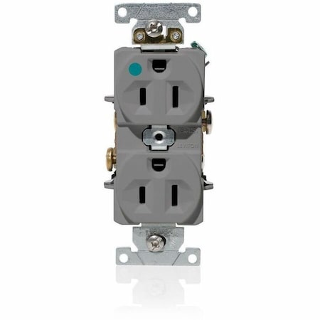 Leviton Dup HG 15A 125V Self-Gr Gry C8200-GY