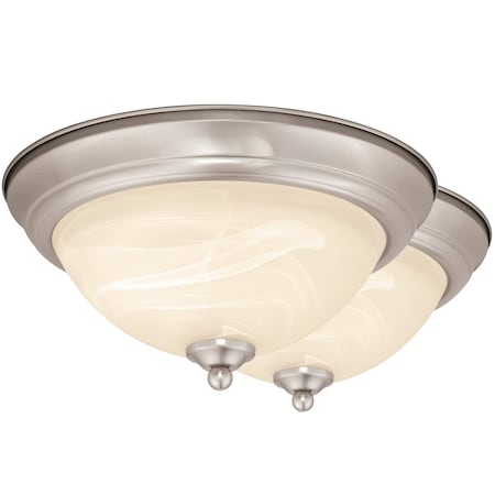Vaxcel Stevens 2-Pack 13-in W LED Nickel Transitional Flush Mount Ceiling Light Fixture, 2PK C0296