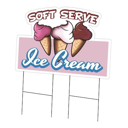 Signmission Soft Serve Ice Cream Die Cut Yard & Stake outdoor plastic window, 2436-Soft Serve Ice C-DC-2436-Soft Serve Ice Cream19