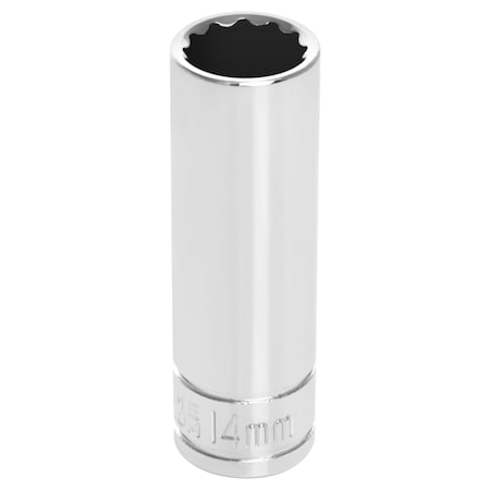 Performance Tool 3/8 In Dr. 12 Pt Deep Socket 14Mm Socket 12Pt Dp, W38714 W38714