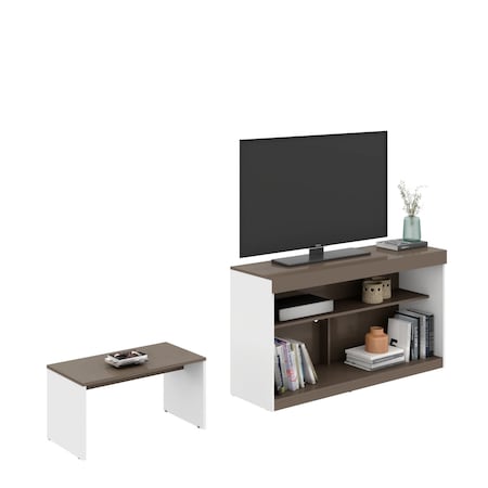 Homeroots 51" Light Gray And White Solid Console Table 528814