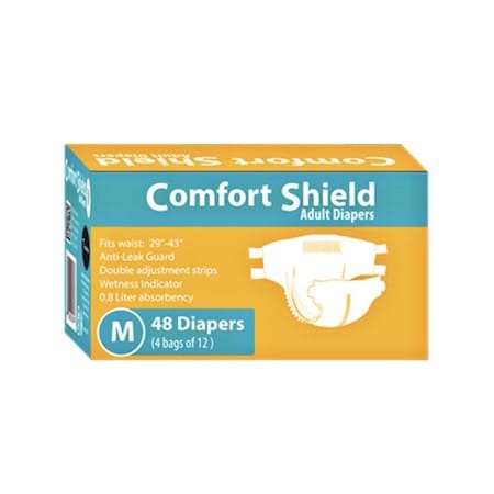 Comfort Shield Adult Diapers, 40-50", 1.85L Absorbency, 48PK 50632000747