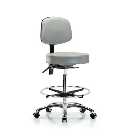 Blue Ridge Ergonomics Ben Stool, Hi, Vinyl, Bk, CF, Cast, Dov BR-VHBST-CR-T1-CF-CC-8567