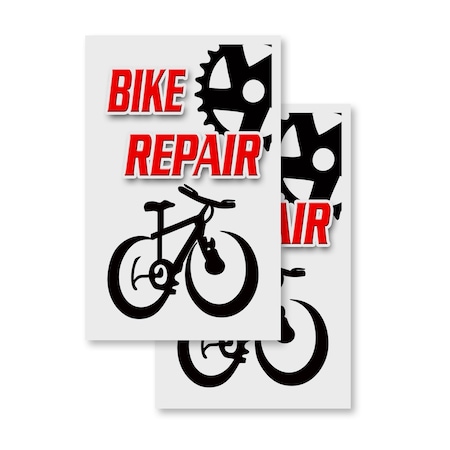 Signmission Bike Repair, Vinyl Decals Only 24 Inch x 36 Inch, Vinyl Decal, 2PK DSB-2436-2PACK-Bike Repair