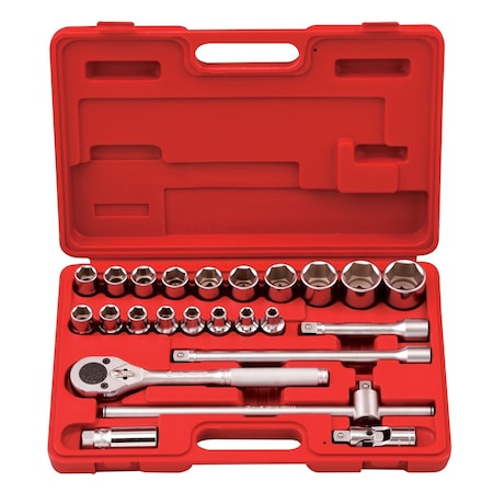 Genius Tools 24PC 1/2in Dr. Metric Hand Socket Set GS-424M