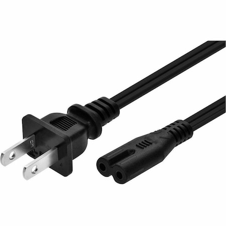 Monoprice Power Cord - Non-Polarized NEMA 1-15P to Non-Polarized IEC-320-C7 18AWG 7A 125V Black 1ft 41079