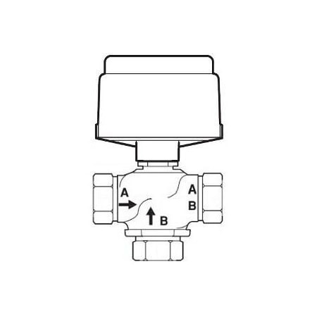 Schneider Electric VB: 1 in. 3W Mix. Globe. NPT. BR. 14 cv. 15 PSI. Act (MK-2690): Pneu. 2Pos/Prop. Slt PSIG. SR. NC. VK-7313-203-4-08