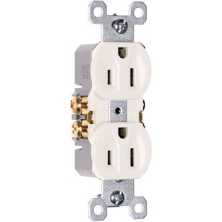 Legrand Straight Blade Receptacle, 5-15R, 15 A, 125V AC, 2 Pole, 3 Wire 3232WTU