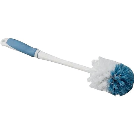 Simple Spaces Toilet Bowl Brush, 1 in L Trim, PP/PVC Bristle, Blue/White Bristle, 3 in W Brush, 15 in OAL YB88063L