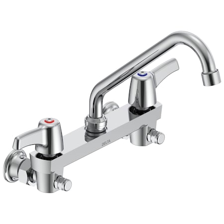 Delta Commercial 28C3 / 28C4 / 28C6 Two Handle 8 In Wallmount Service Sink Faucet In Chrome 28C6223
